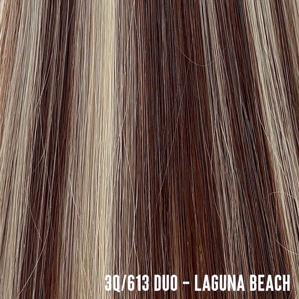 Dimensional Hair Extensions - Color Swatch 3Q/613 | Bellami Hair Extensions. Discover the perfect blend of colors with the dimensional 3Q/613 shade. Find hair extensions near me at Bellami for high-quality and beautifully crafted hair extensions.