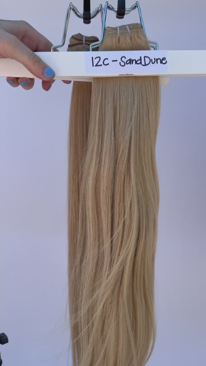 Beach bum vs Sand dune hair extension color