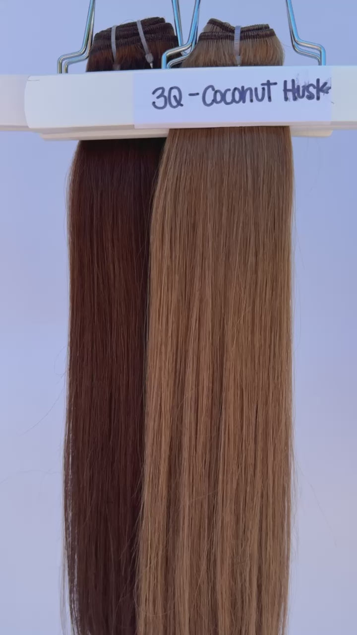 Sea horse vs Coconut Husk Hair Extension Color